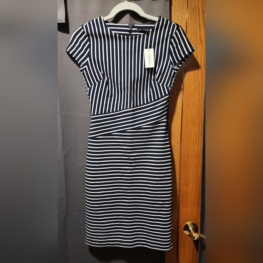 Banana Republic Striped Bodycon Midi Dress
